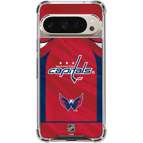 NHL Washington Capitals Home Jersey Pixel 9/9 Pro Clear Case